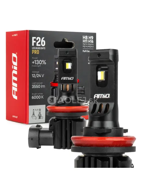 LED žiarovky hlavn&eacute;ho svietenia S&eacute;ria F26 PRO LumiTec LIMITED +130% DUO FULL CANBUS H8 H9 H11 H16 12V 24V AMiO-04873