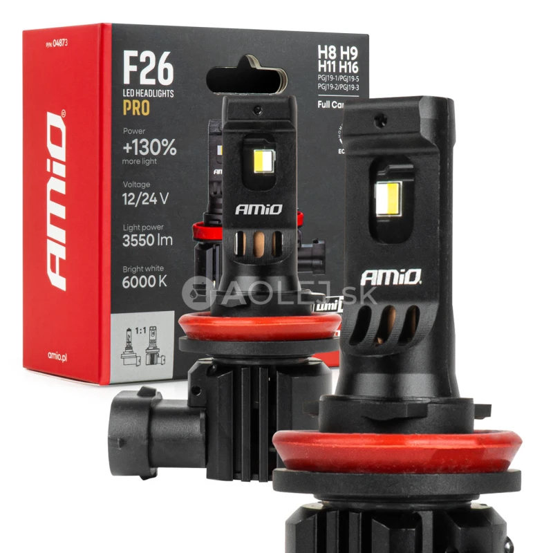 LED žiarovky hlavného svietenia Séria F26 PRO LumiTec LIMITED +130% DUO FULL CANBUS H8 H9 H11 H16 12V 24V AMiO-04873