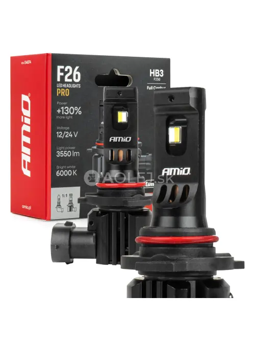 LED žiarovky hlavn&eacute;ho svietenia S&eacute;ria F26 PRO LumiTec LIMITED +130% DUO FULL CANBUS HB3 12V 24V AMiO-04874