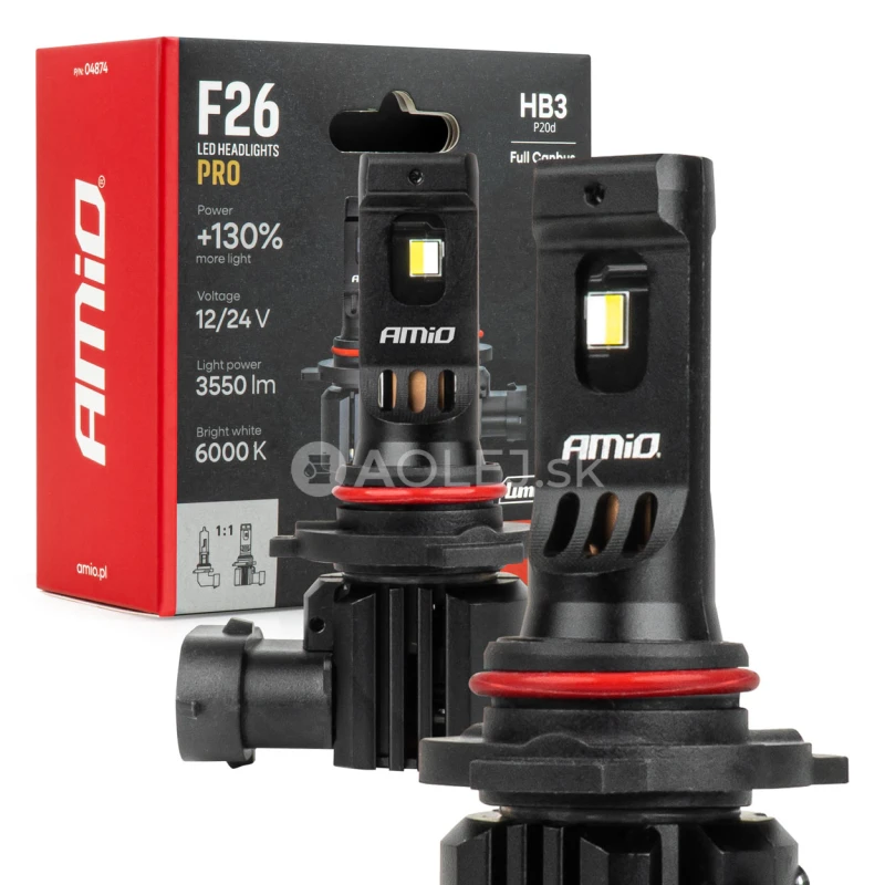LED žiarovky hlavn&eacute;ho svietenia S&eacute;ria F26 PRO LumiTec LIMITED +130% DUO FULL CANBUS HB3 12V 24V AMiO-04874