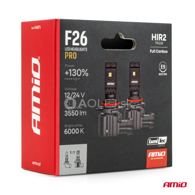 LED žiarovky hlavného svietenia Séria F26 PRO LumiTec LIMITED +130% DUO FULL CANBUS HIR2 12V 24V AMIO-04876