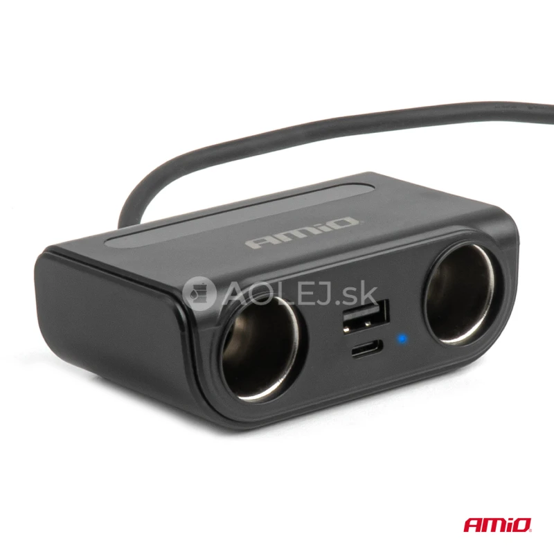 Predlžovacia z&aacute;suvka s nab&iacute;jačkou USB-C USB-A QC3.0 PD3.0 120W AMiO-04837