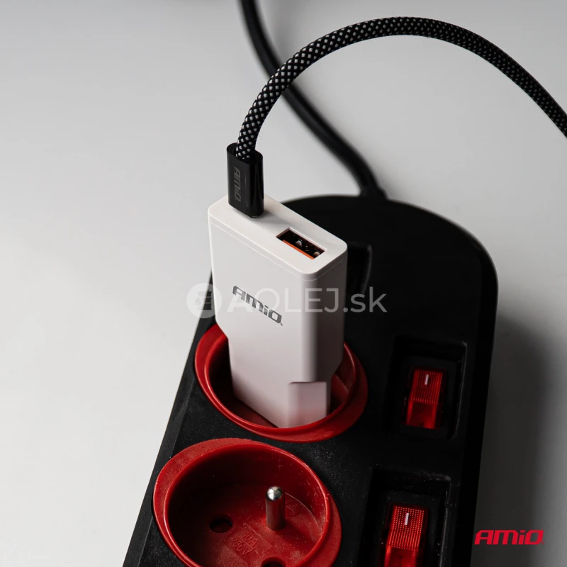 Sieťová nabíjačka 230V 20W GaN USB-C USB-A AMiO-04838