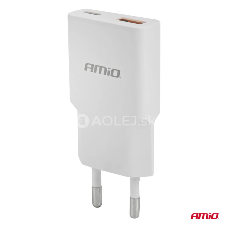 Sieťová nabíjačka 230V 20W GaN USB-C USB-A AMiO-04838