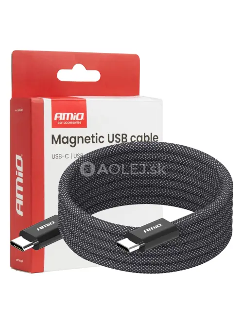 Magnetick&yacute; USB k&aacute;bel USB-C to USB-C 60W 100cm AMiO-04840
