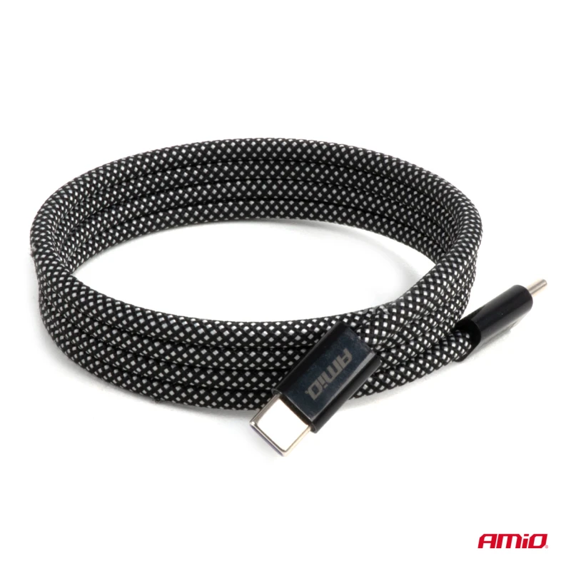 Magnetický USB kábel USB-C to USB-C 60W 100cm AMiO-04840