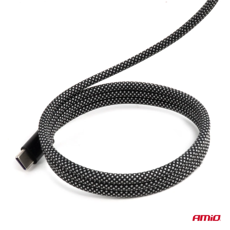Magnetický USB kábel USB-C to USB-C 60W 100cm AMiO-04840