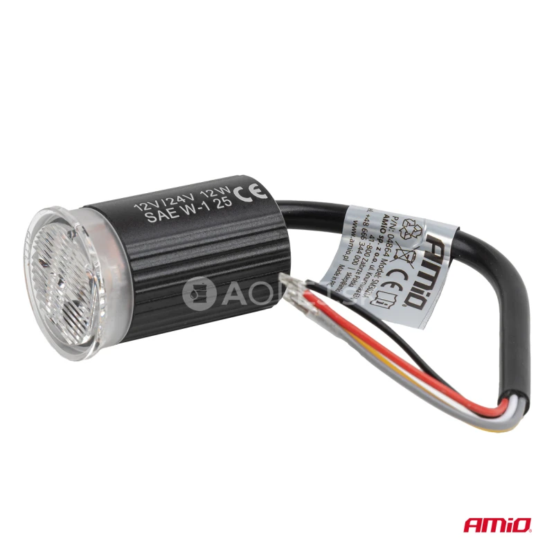 LED výstražný maják R65 12V 24V 12W AMiO-04864
