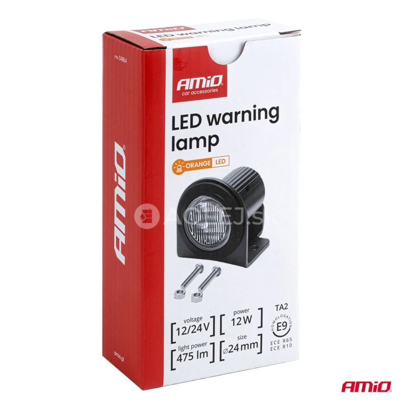 LED výstražný maják R65 12V 24V 12W AMiO-04864
