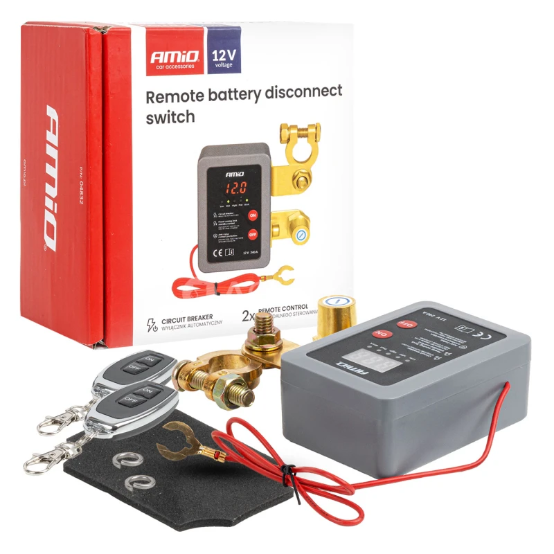 Diaľkov&yacute; automatick&yacute; vyp&iacute;nač akumul&aacute;tora 12V 240A (BATT) AMiO-04832
