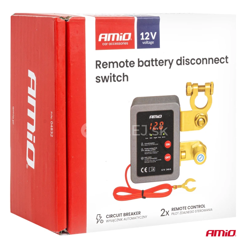 Diaľkov&yacute; automatick&yacute; vyp&iacute;nač akumul&aacute;tora 12V 240A (BATT) AMiO-04832