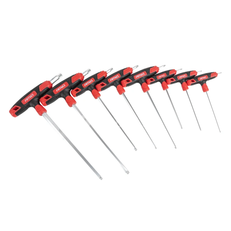 Sada torx kľúčov s priečnou rukoväťou 8 kusy AMiO-04827
