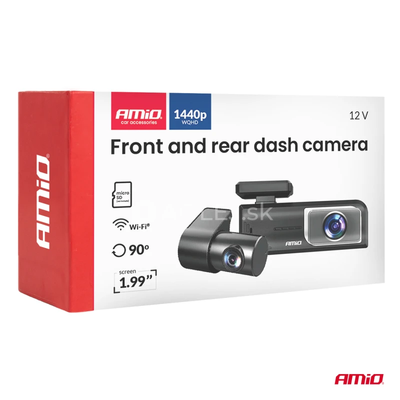 Kamera do auta so zadnou kamerou 2K + 1K WLAN 512 GB WIFI Full HD AMiO-04800
