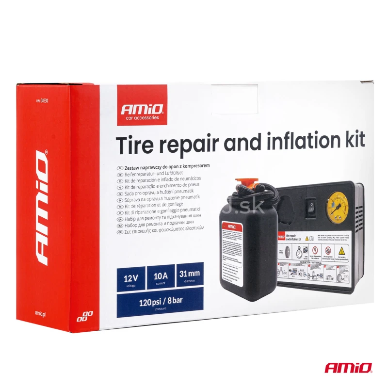 S&uacute;prava na opravu a hustenie pneumat&iacute;k 31mm 12V AMIO-04930