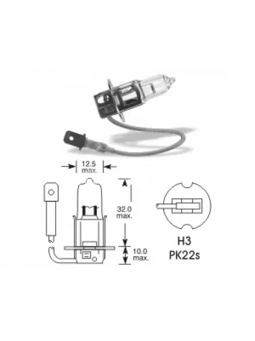 QLUX 12V 55W PK22S H3