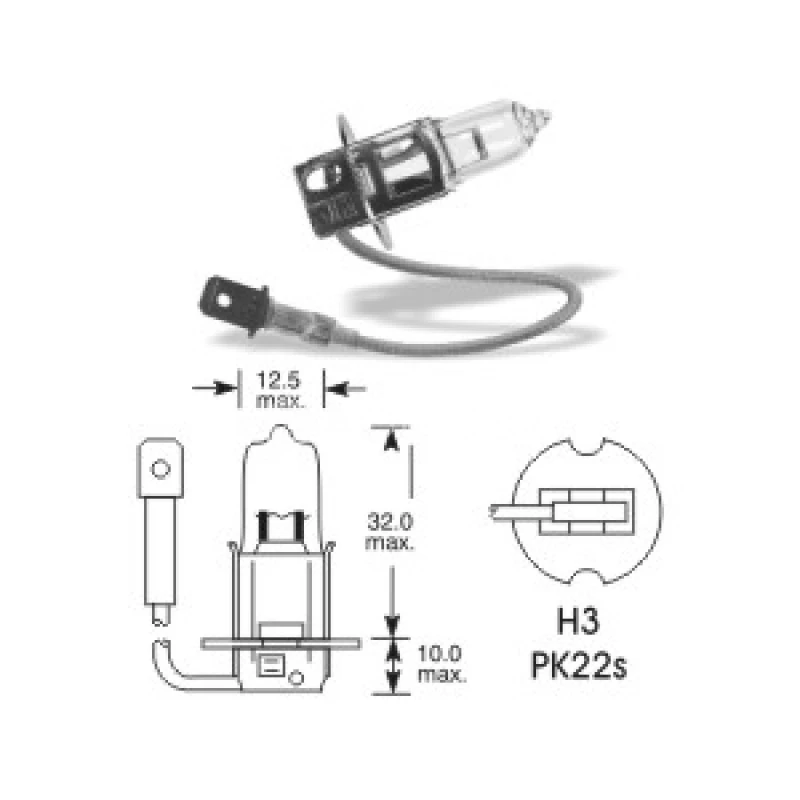 QLUX 12V 55W PK22S H3