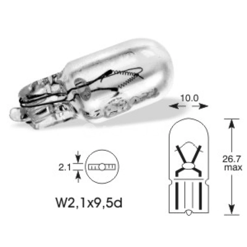 Elta 12V 5W W2,1X9,5D ambrov&aacute; WY5W
