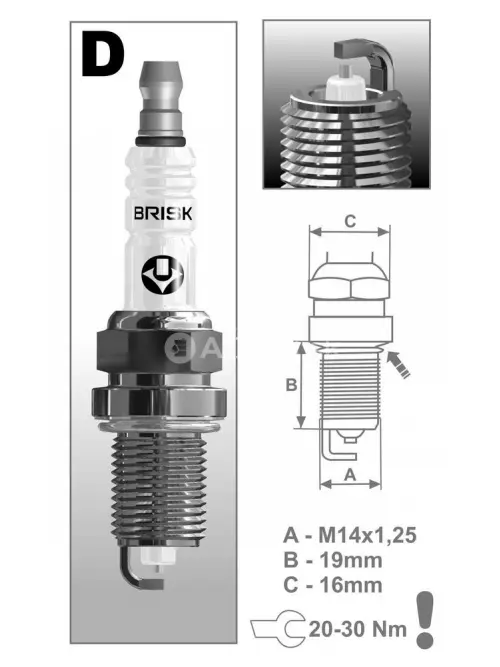 Brisk 1351 Zapaľovacia sviečka DR17YS