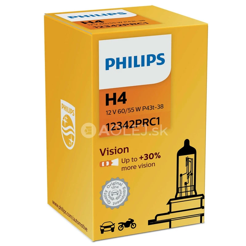 Philips Vision +30% H4 12V 60/55W P43T