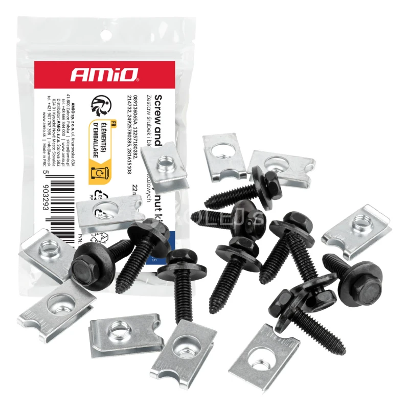 S&uacute;prava skrutiek a mont&aacute;žnych pr&iacute;chytiek 22 mm ⌀ 6 mm, 10 s&uacute;prav AMIO-05033