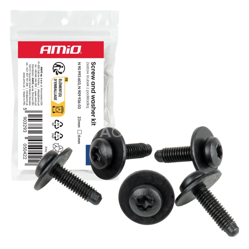 S&uacute;prava skrutiek Torx s podložkou ⌀ 6 mm 23 mm, 5 s&uacute;prav AMIO-05042