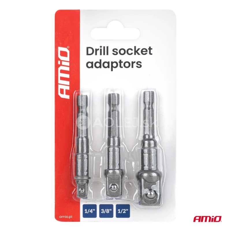 Sada n&aacute;strčn&yacute;ch kľ&uacute;čov a bitov, 3-dielna, 1/4&ldquo;, 3/8&ldquo;, 1/2&ldquo; AMIO-04933