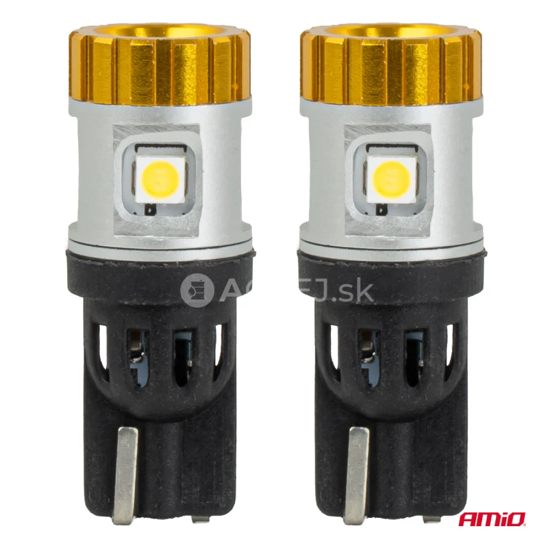 LED žiarovky CANBUS T10 3030 4SMD + 3020 1SMD White 12/24V AMIO-04990