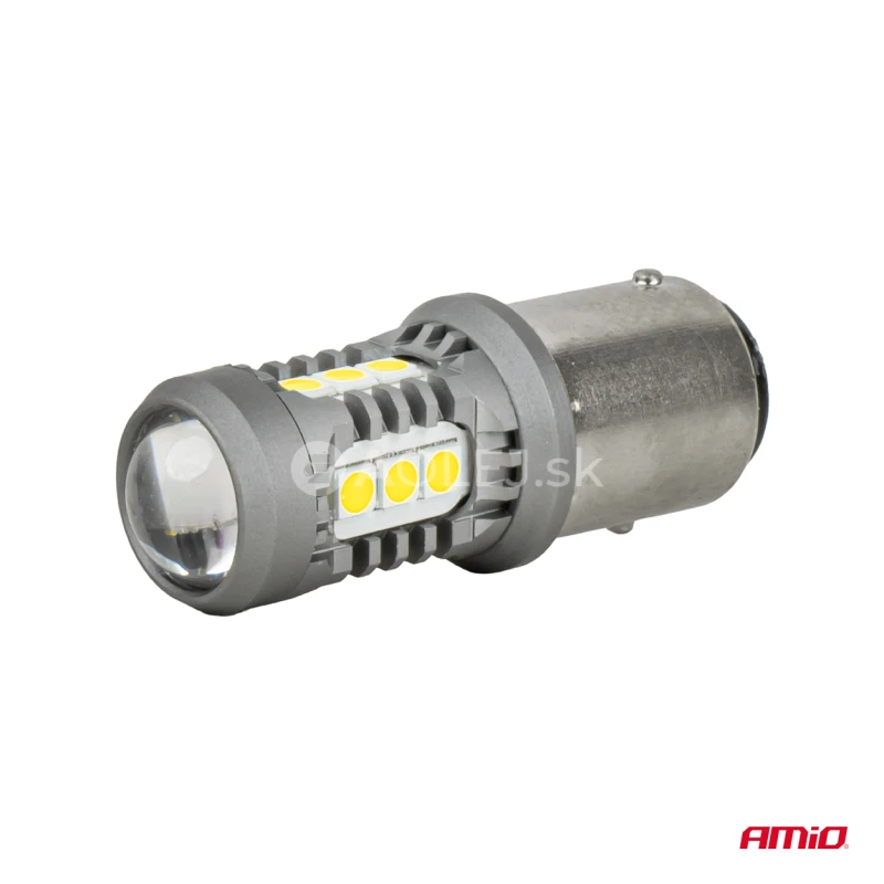 LED žiarovky STANDARD BAY15D P21/5W 3030 15SMD White 12/24V AMIO-05003