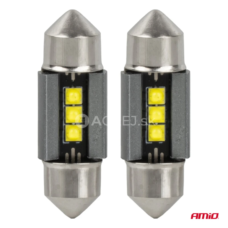 LED žiarovky CANBUS 31mm 2525 3SMD White 12/24V AMIO-05006