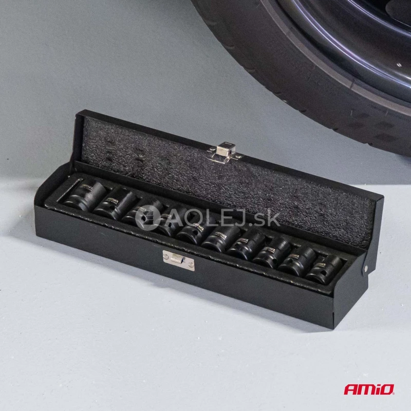 Sada krátkych nástrčných hlavíc, 10–22 mm, dĺžka 39 mm, 10-dielna sada. AMIO-05075