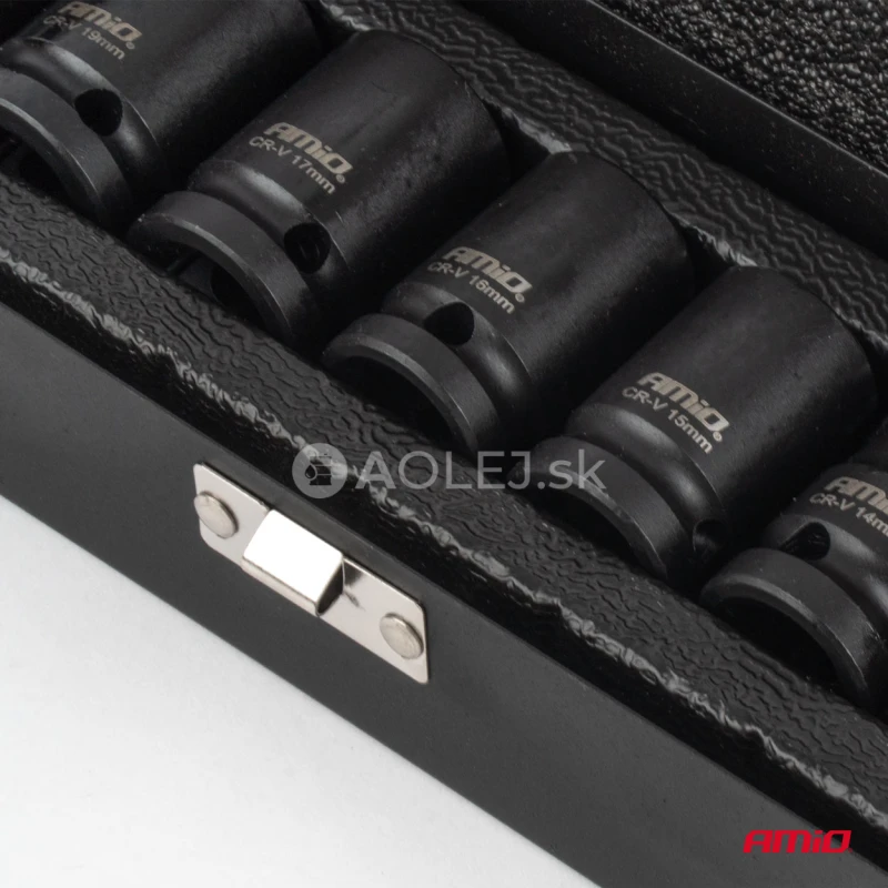 Sada krátkych nástrčných hlavíc, 10–22 mm, dĺžka 39 mm, 10-dielna sada. AMIO-05075