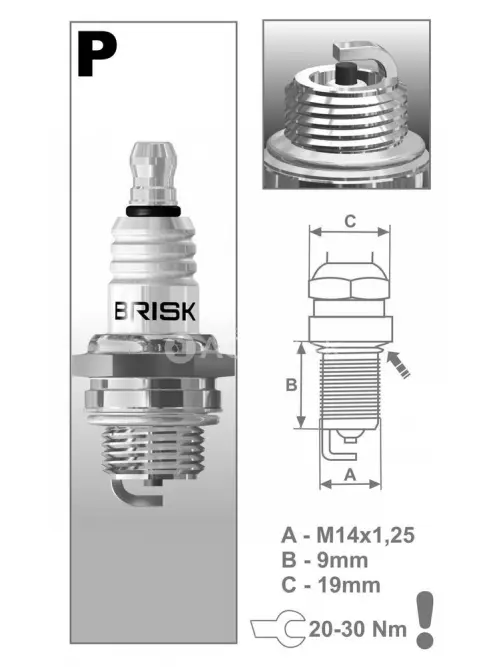 Brisk 3023 Zapaľovacia sviečka P17Y