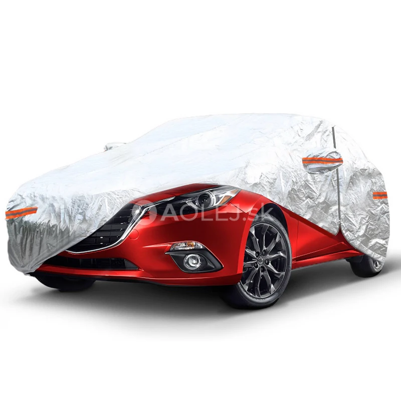 Amio Autoplachta strieborn&aacute; so zipsom, reflexn&aacute;, veľkosť M 430x165x120cm
