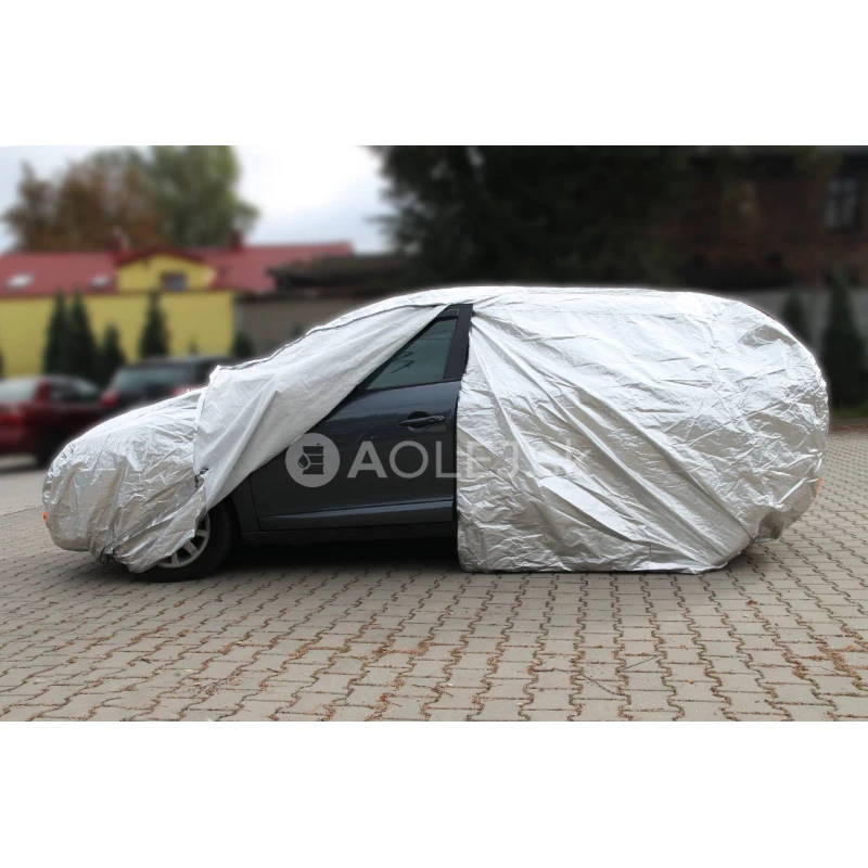 Amio Autoplachta strieborn&aacute; so zipsom, reflexn&aacute;, typ SUV/VAN