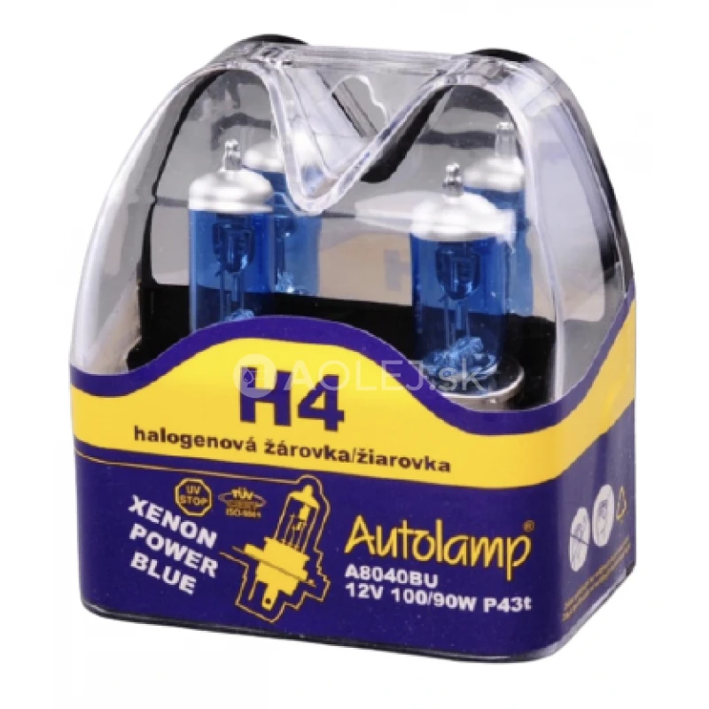 Autolamp H4 12V 100/90W P43t Xenon Power Blue 2ks