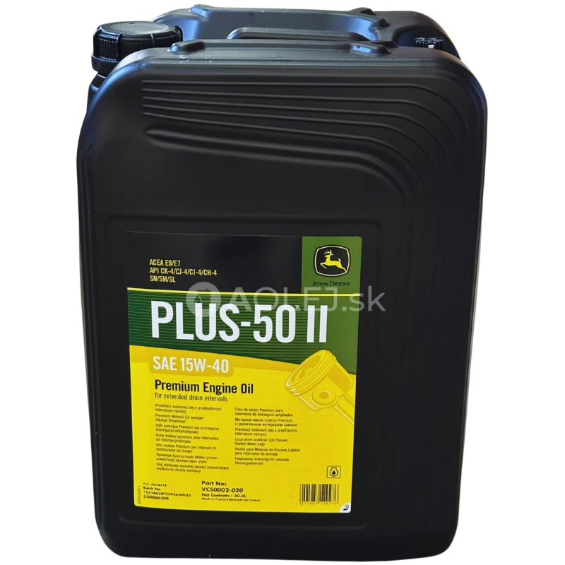 John Deere Plus II 50 15W-40 20L
