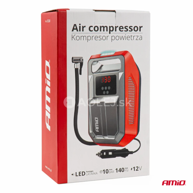 Amio Digit&aacute;lny kompresor do auta s LED 12V ACOMP-18