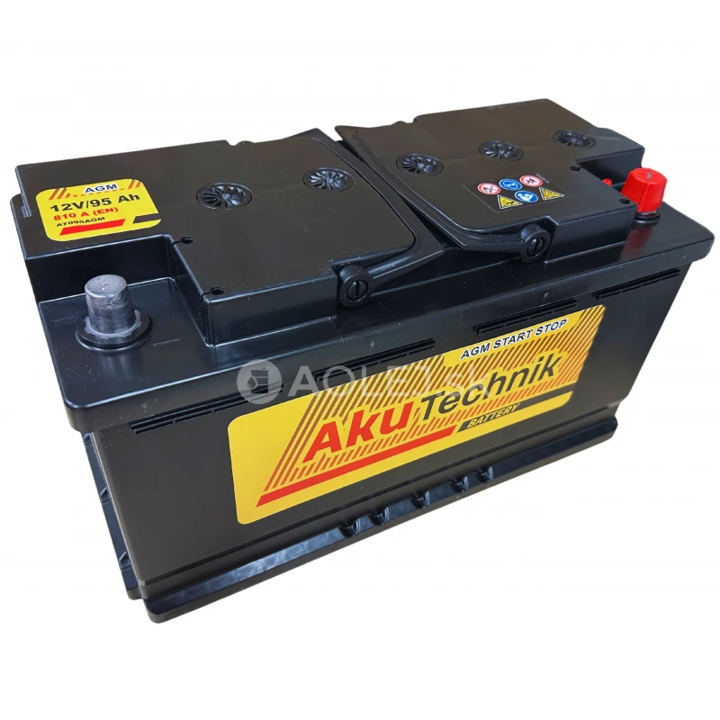 Autobat&eacute;ria AkuTechnik AGM Start-Stop 12V 95Ah 810A