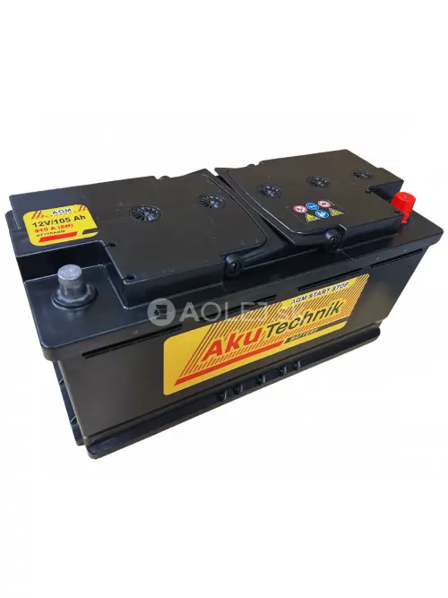 Autobat&eacute;ria AkuTechnik AGM Start-Stop 12V 105Ah 910A