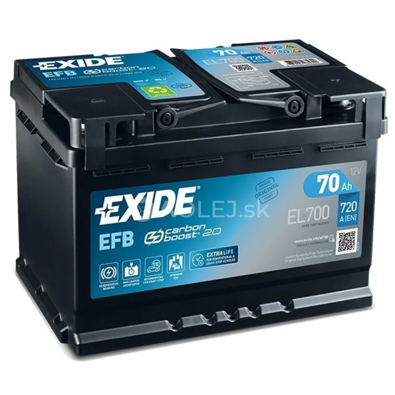 Exide Start-Stop EFB 12V 70Ah 720A