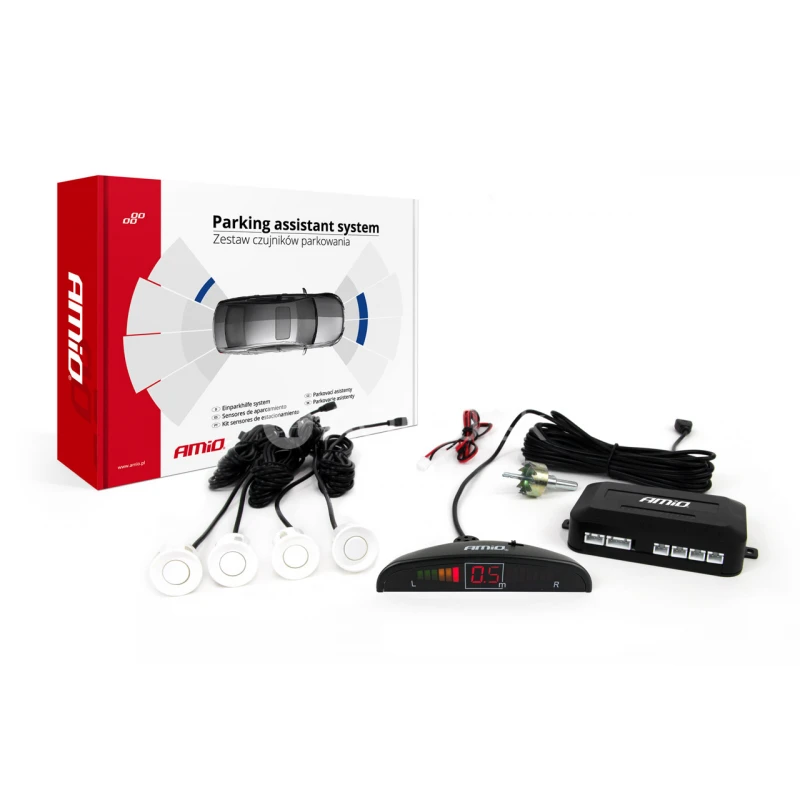 Parkovací asistent LED 4-senzorové, biele