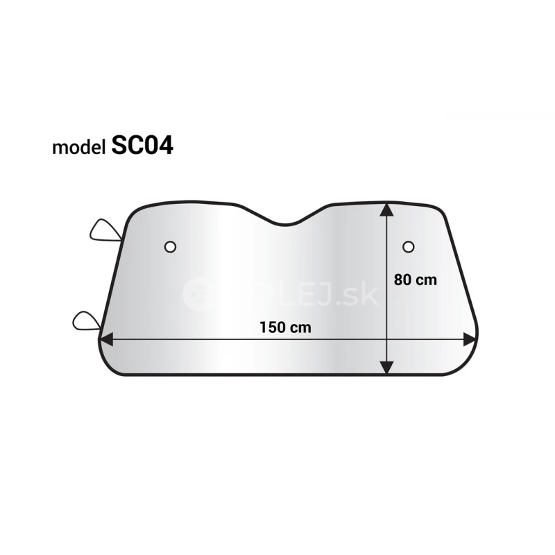 Clona na predné sklo strieborná - 150x80 cm