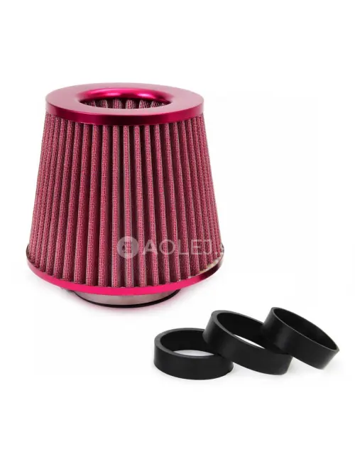 Vzduchový filter kužeľový + 3 adaptéry ČERVENÝ