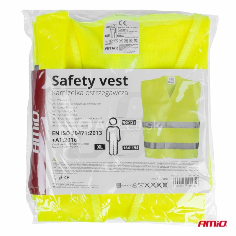 Výstražna vesta žltá SV-01 s certifikátom