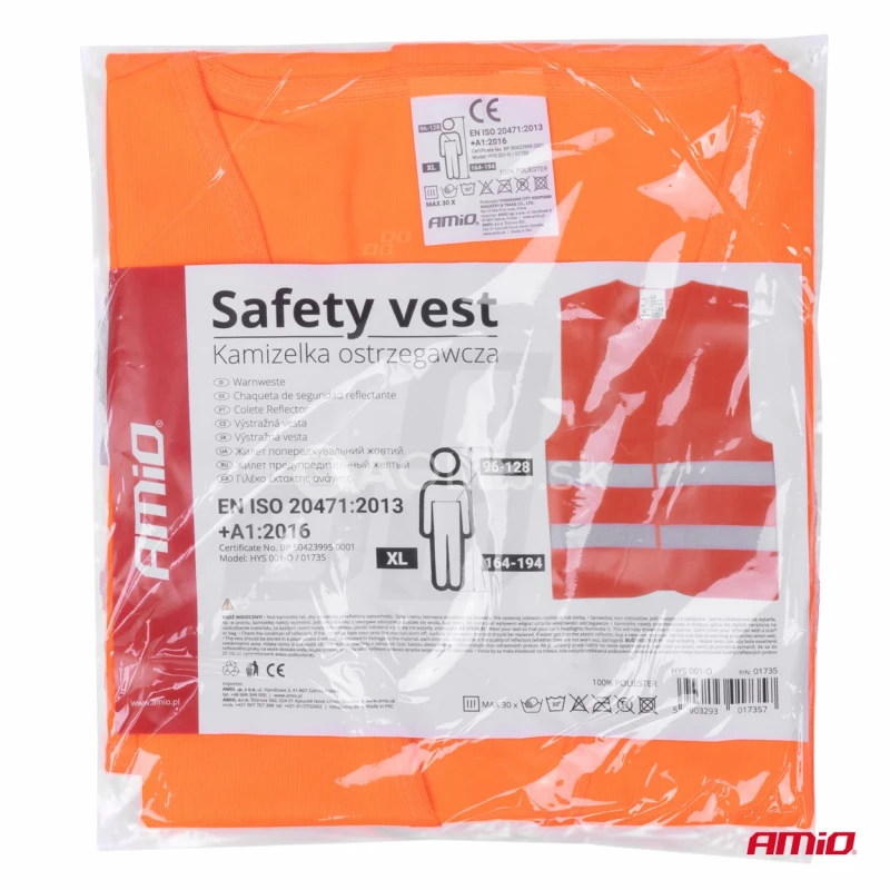 V&yacute;stražn&aacute; vesta oranžov&aacute; SV-02 s certifik&aacute;tom