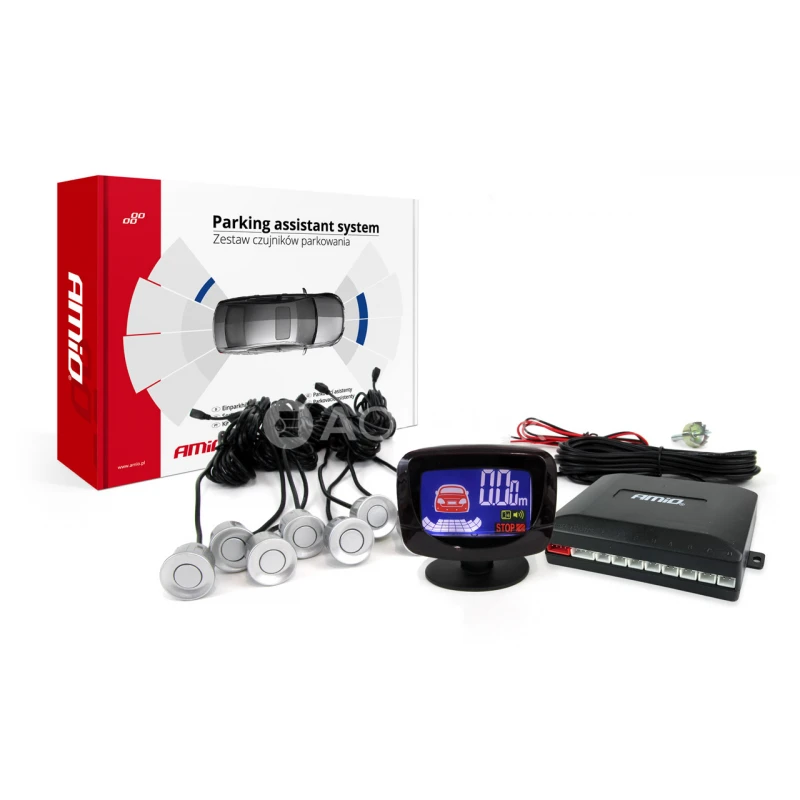 Parkovací asistent LED-GRAF 8-senzorové strieborné