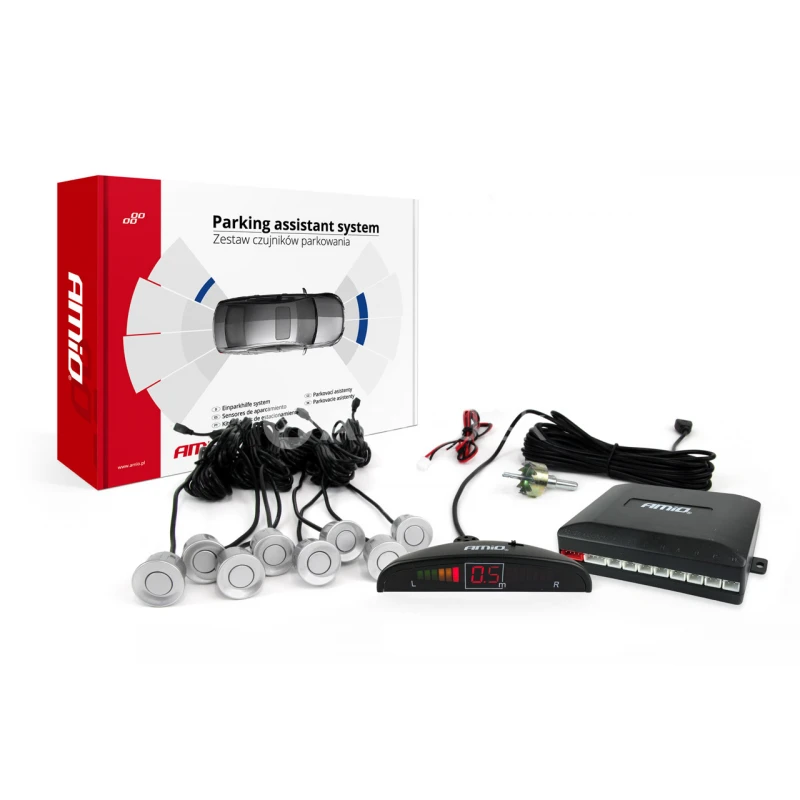 Parkovací asistent LED 8-senzorové strieborné