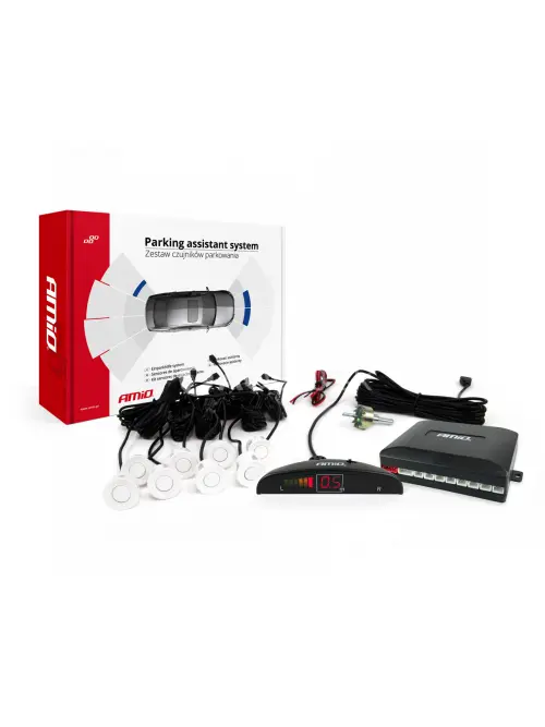 Parkovací asistent LED 8-senzorové biele