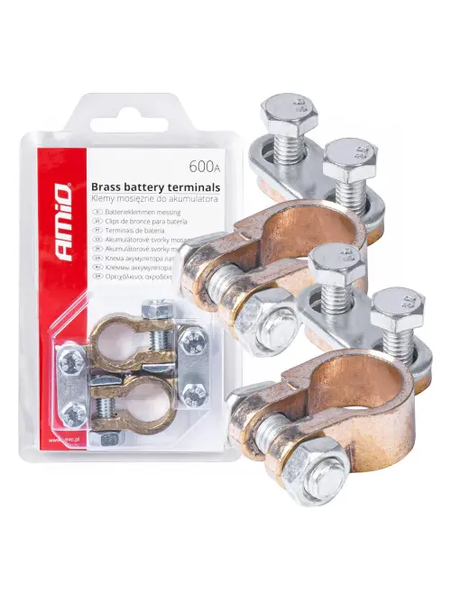 Svorky na autobatériu mosadzné 600A, 2 ks/blister