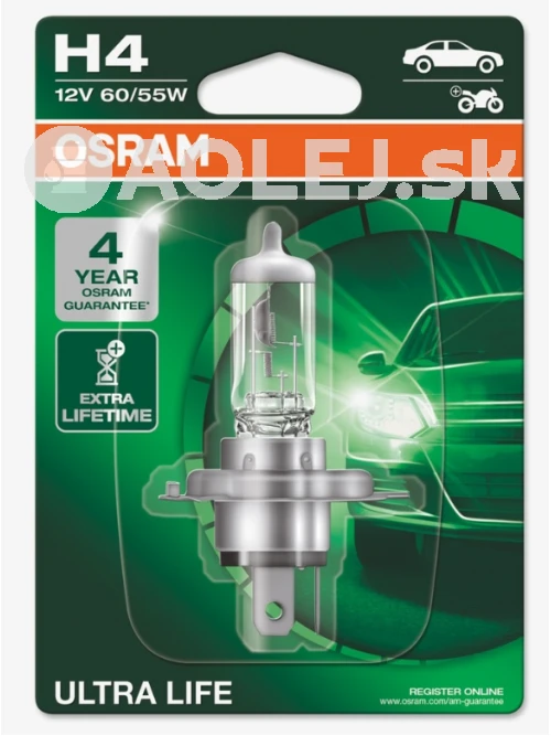 Osram H4 12V 60/55W P43t Ultra Life - blister